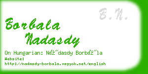 borbala nadasdy business card